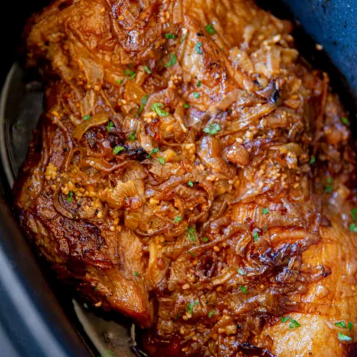 Slow Cooker Beer and Onion Brisket