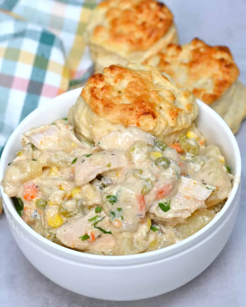 Create the tastiest, most flavorful, low-effort crockpot chicken pot pie — a family favorite that's creamy, filling, and a quick dinner to prepare on busy weeknights!