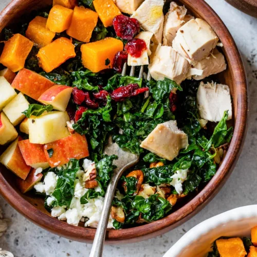 Fall Kale Salad with Chicken