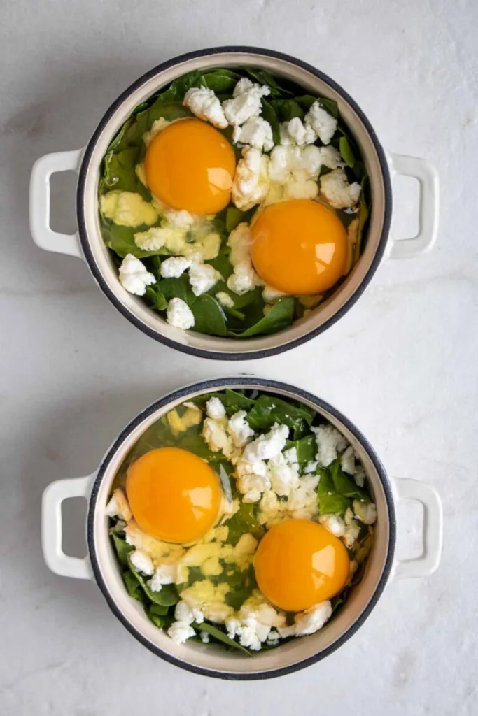 Creamy Spinach Baked Eggs