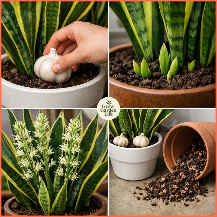 I Placed Garlic Near My Snake Plant… And Something Surprising Happened