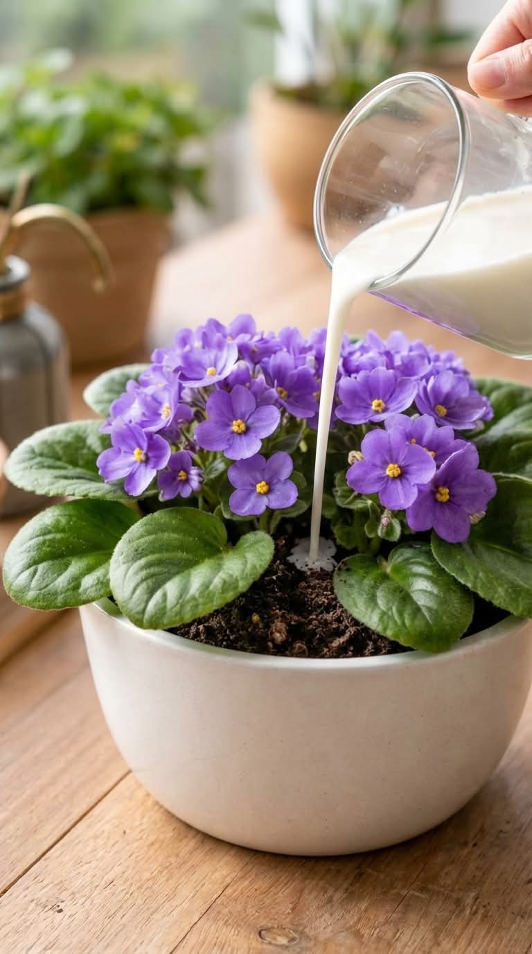 Watered My African Violet With This… And It Bloomed All Year
