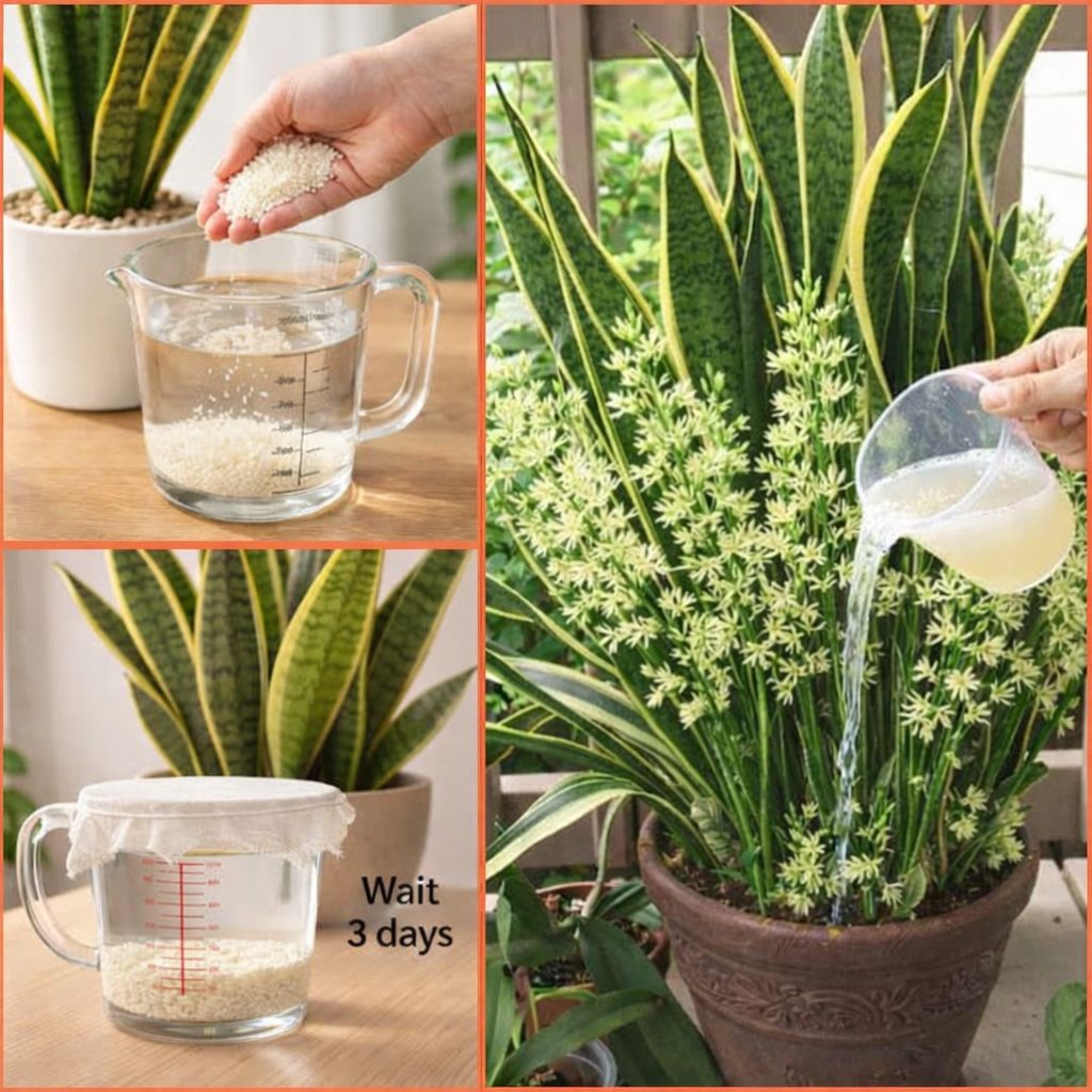 Just 1 Handful of Rice Can Help Your Snake Plant Fight Pests and Bloom All Year Round! 🌿✨