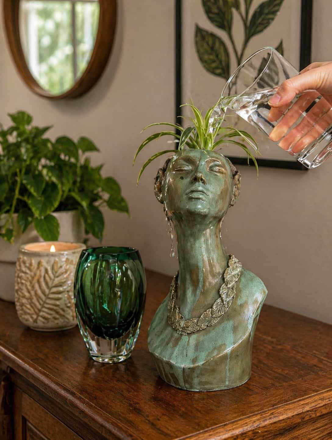 The Head Planter Watering Trick: A Creative Way to Grow Spider Plants in Decorative Face Pots Without Ruining the Roots
