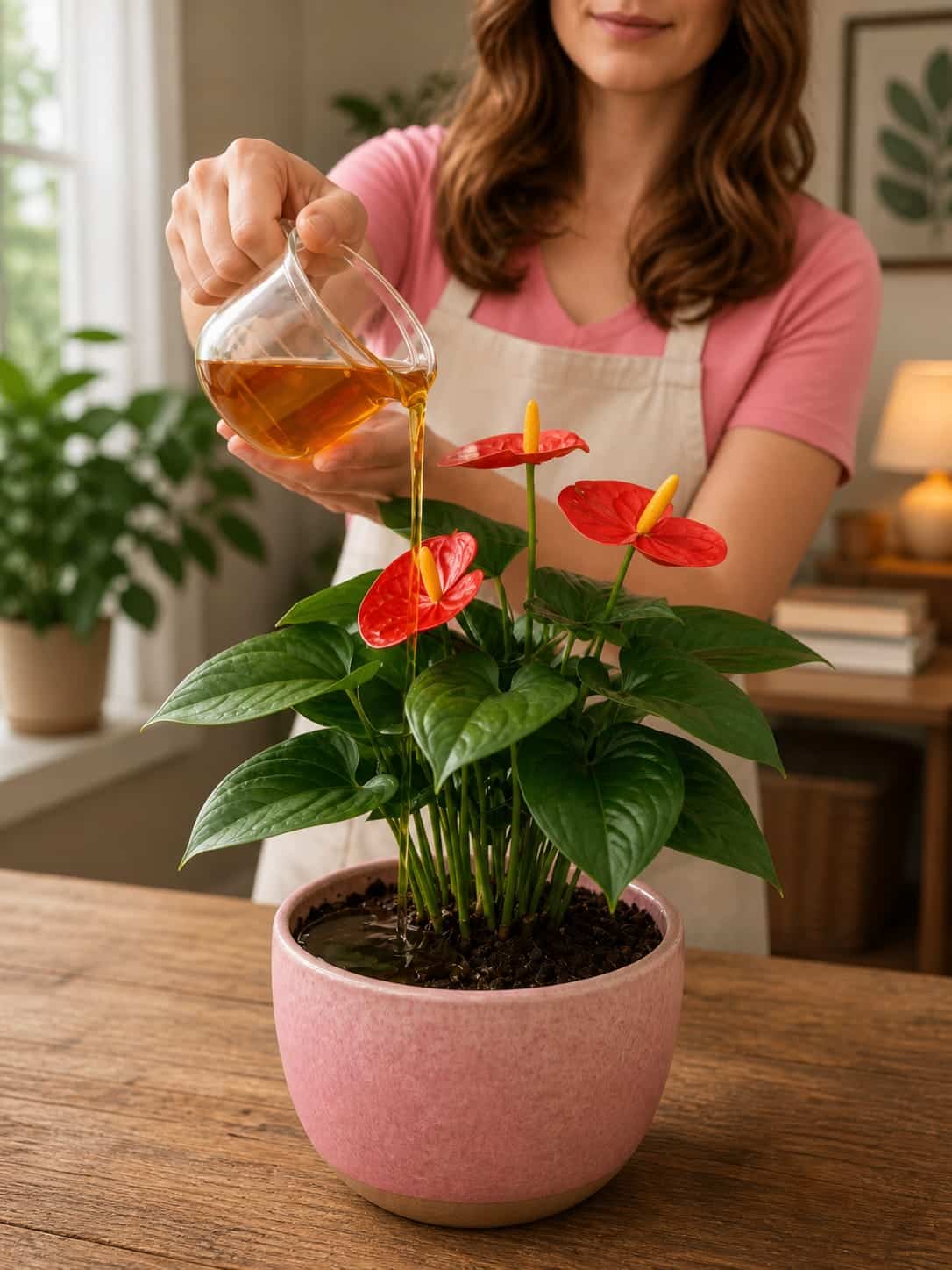 The Golden Liquid Trick for Anthuriums: A Gentle Homemade Fertilizer for Bigger Blooms and Glossy Leaves