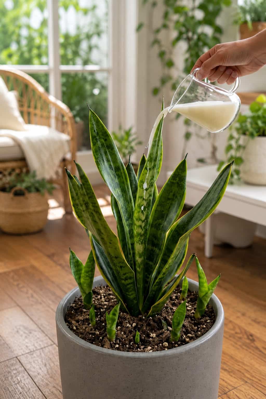 How to Use Diluted Milk for a Snake Plant: A Gentle Natural Routine for Stronger Leaves and New Growth