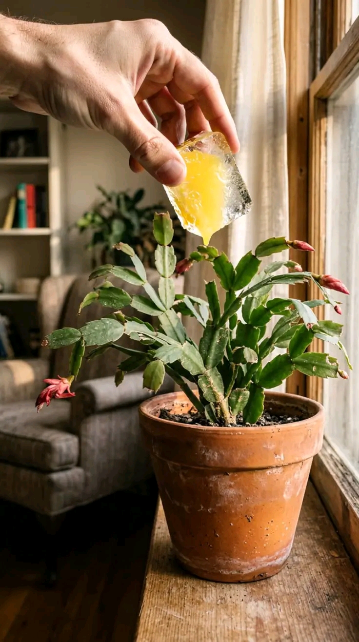 Ice Cube Trick for Christmas Cactus: Safe Watering Guide for More Buds, Healthy Leaves, and Beautiful Indoor Blooms