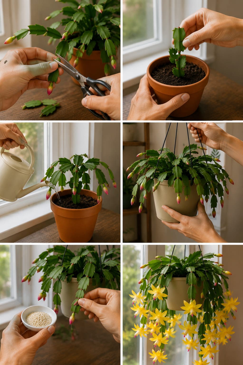 Christmas Cactus Care Guide: How to Grow a Full Hanging Basket With Healthy Segments, Strong Buds, and Bright Flowers