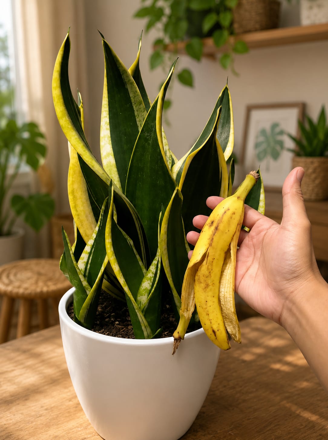 How to Use Banana Peel for a Snake Plant Safely to Support Soil Nutrition, Stronger Leaves, and a Clean Indoor Plant Display